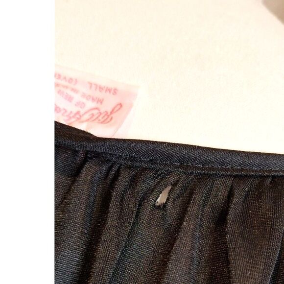 Jill Andrea of New York Black 2 Piece Vintage Lace Pajama Set 60s 70s Size Small - Picture 9 of 11